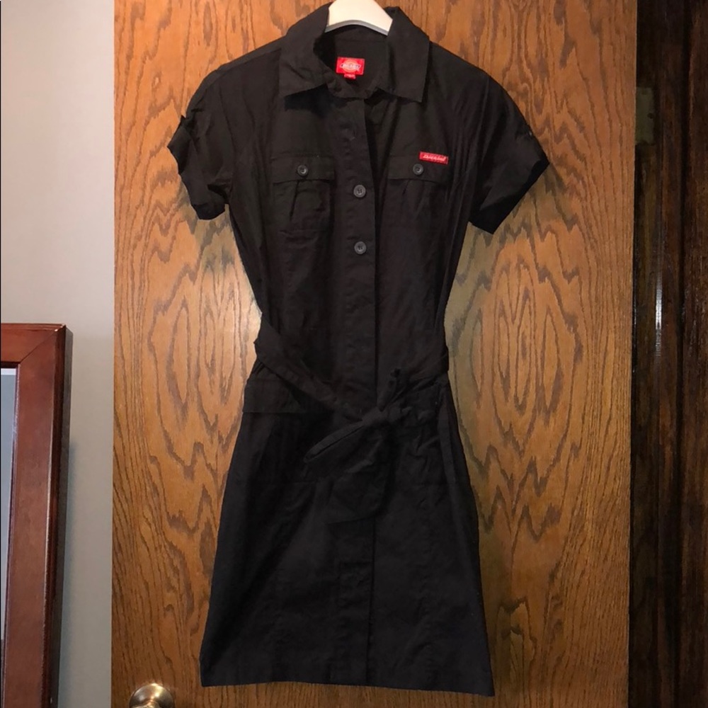 Dickies Black Army Style Button Front Dress